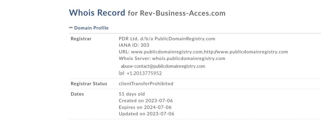 log.rev business acces.com whois