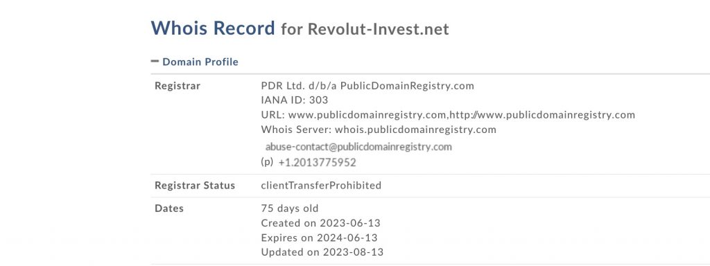 revolut invest.net whois