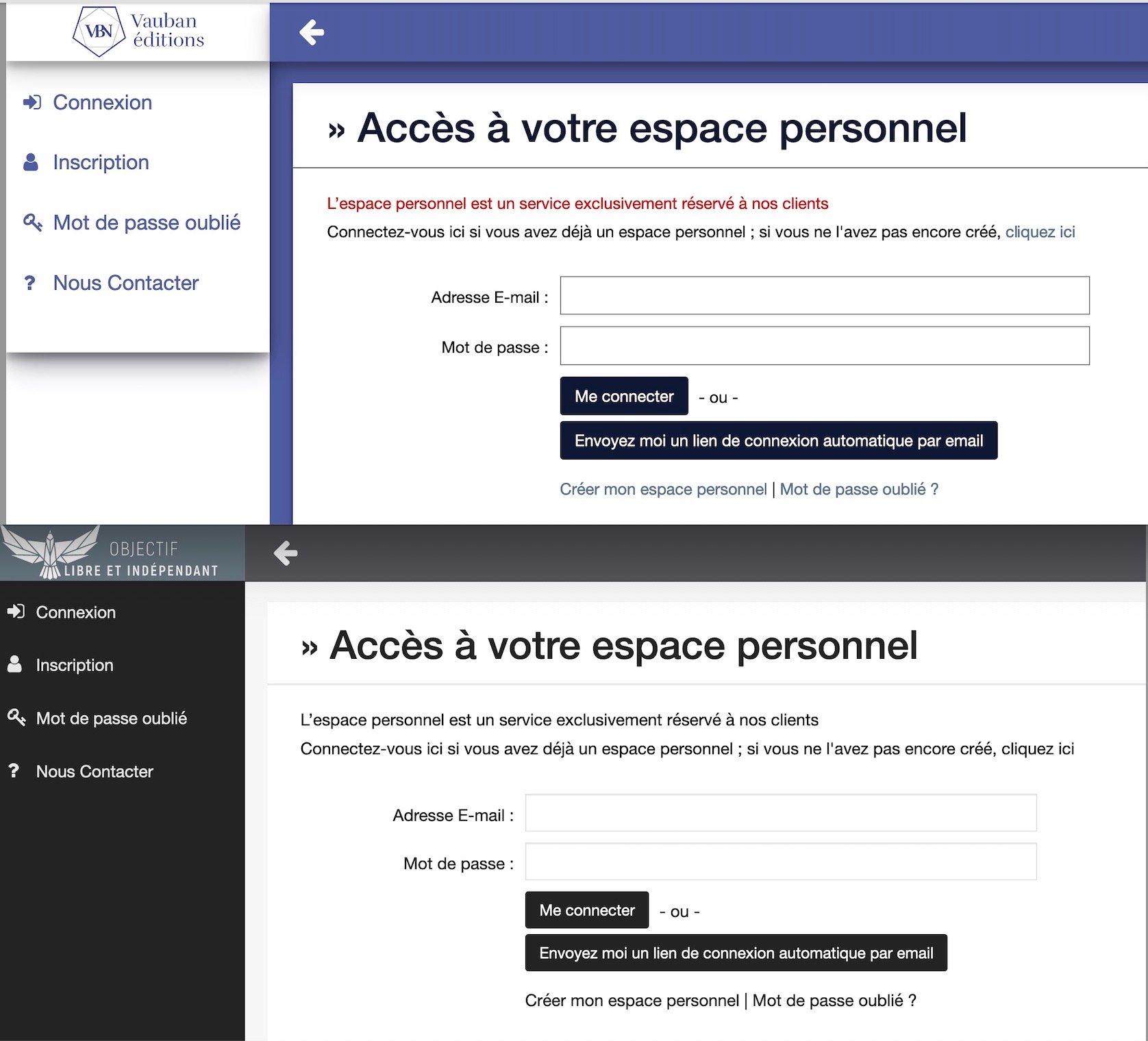 vauban-editions.com et objectif-libre-et-independant.fr