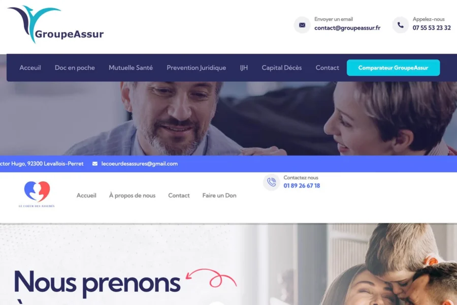 lecoeurdesassures.com et groupeassur.fr
