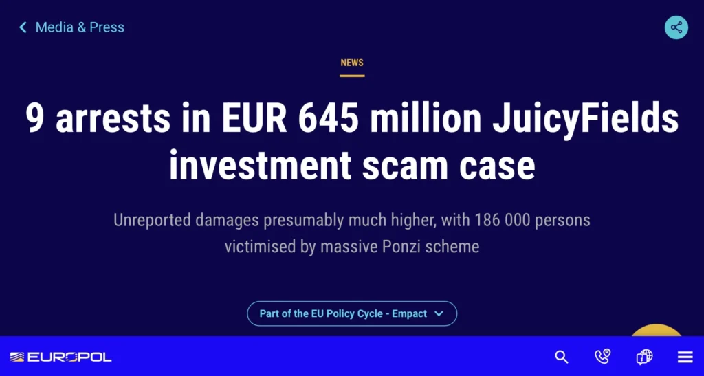 juici filelds europol