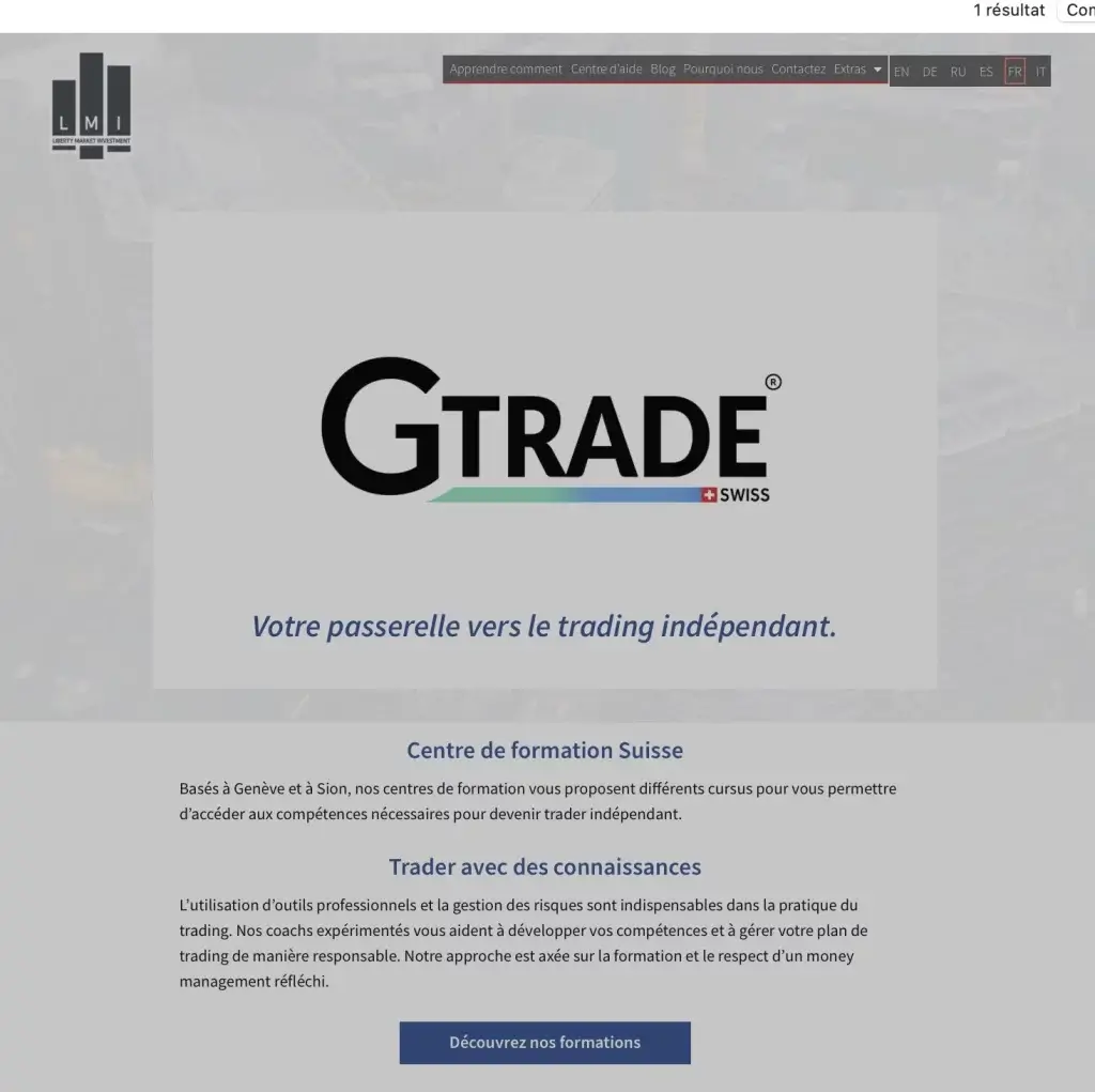 Lmitrade et Swiss Gtrade.