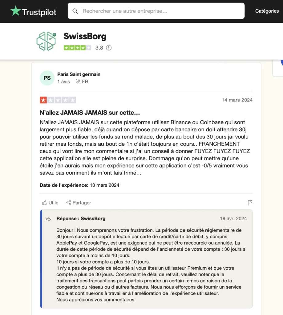 Swissborg avis
