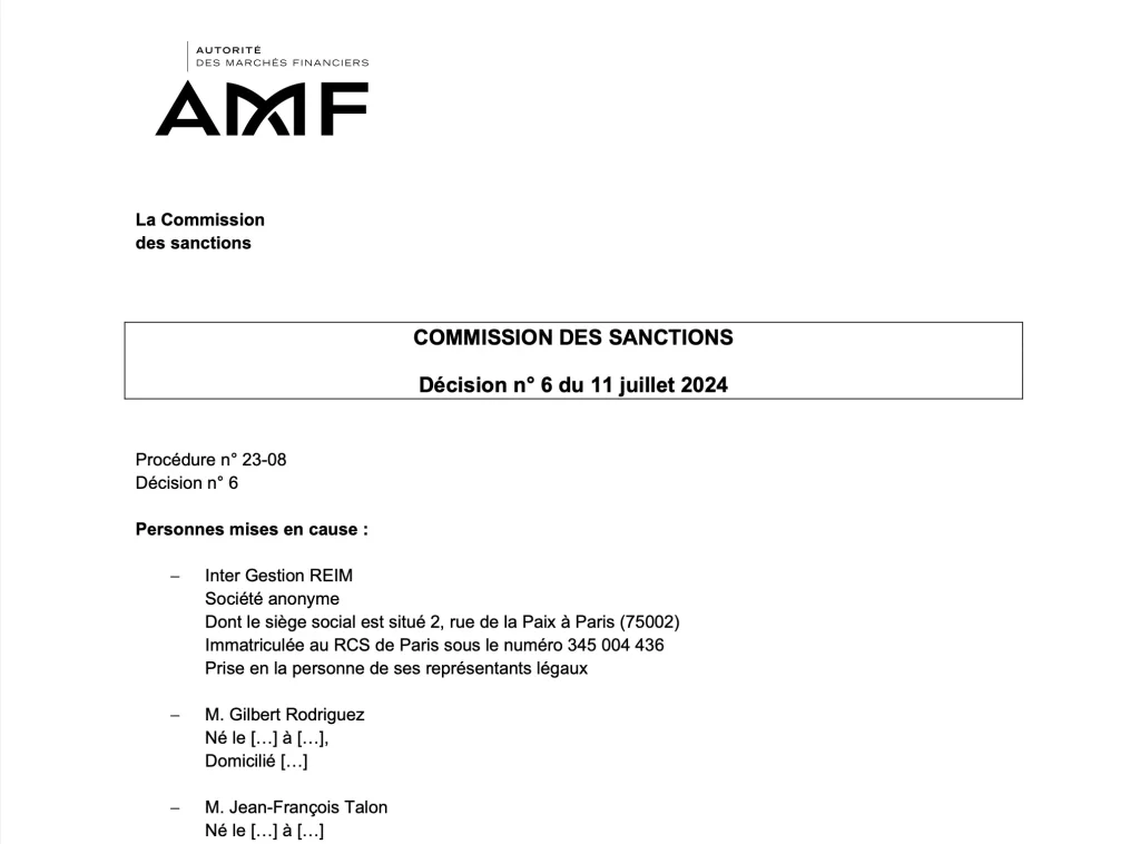 Gestion REIM et de ses dirigeants, M. Gilbert Rodriguez et M. Jean-François Talon