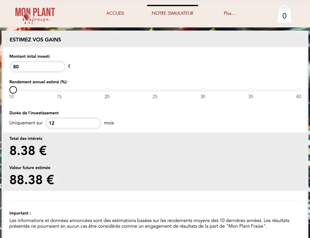 mon plan fraise simulateur