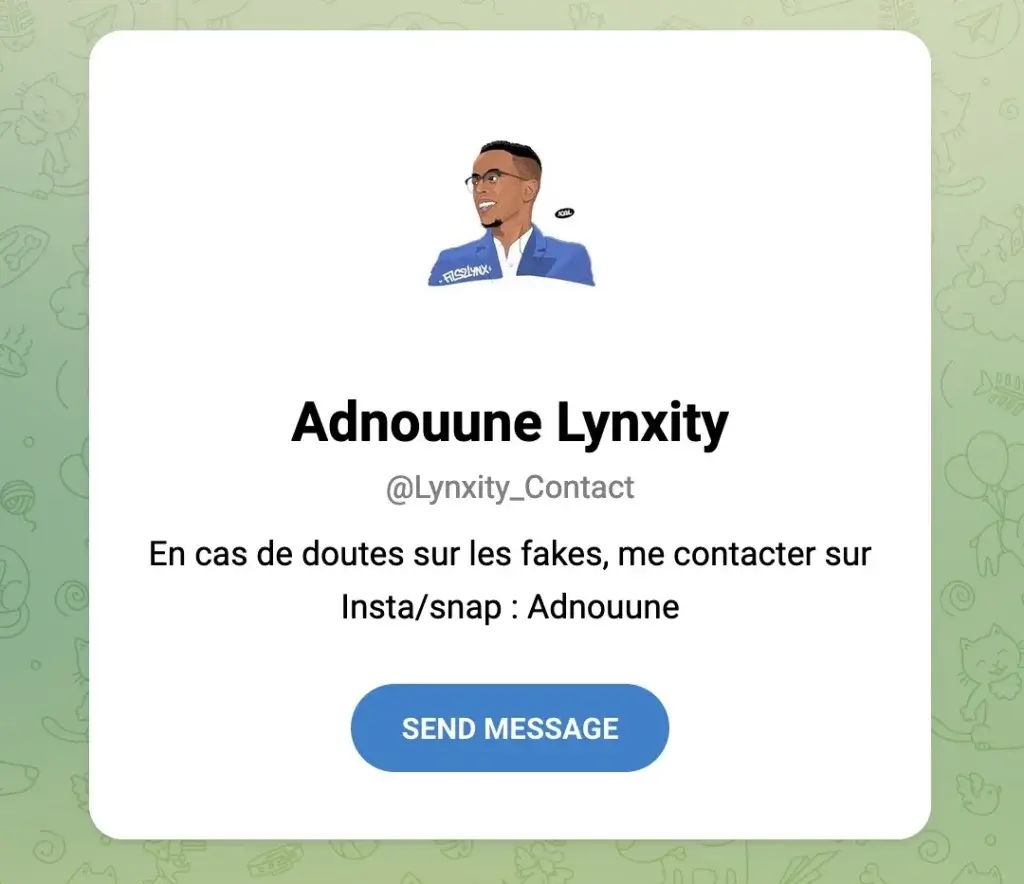 Chaîne Telegram d'Adnouune Lynxity.