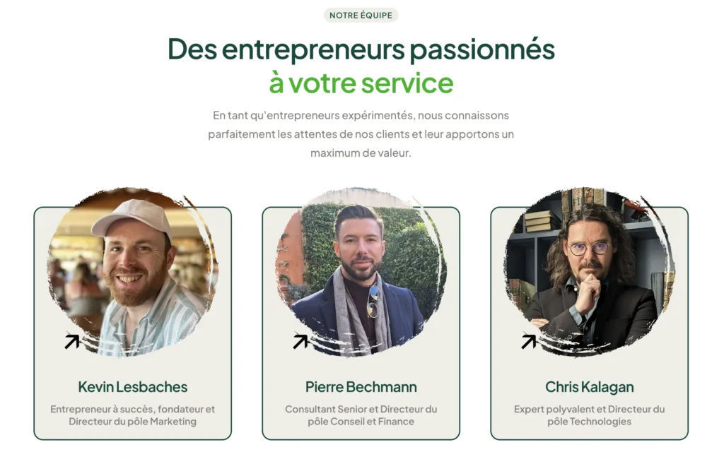 Kevin Lesbaches, Pierre Bechmann et Chris Kalagan Raisingpartner