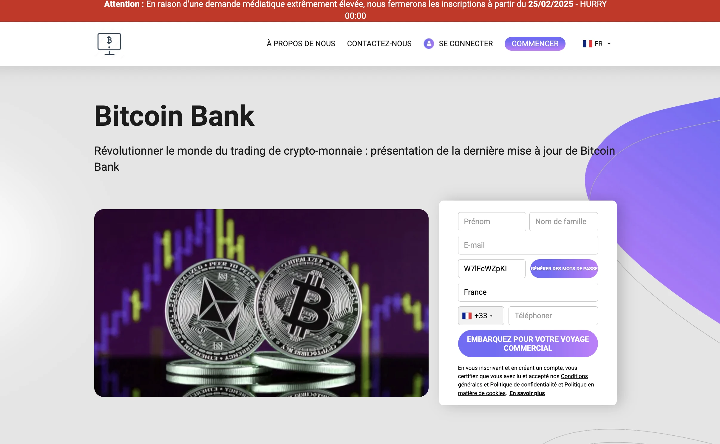 Bitcoin Bank : avis négatif. Attention arnaque !