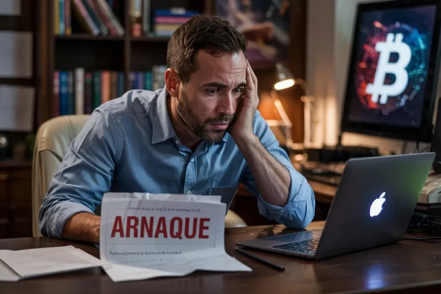 personne choquée découvre une arnaque