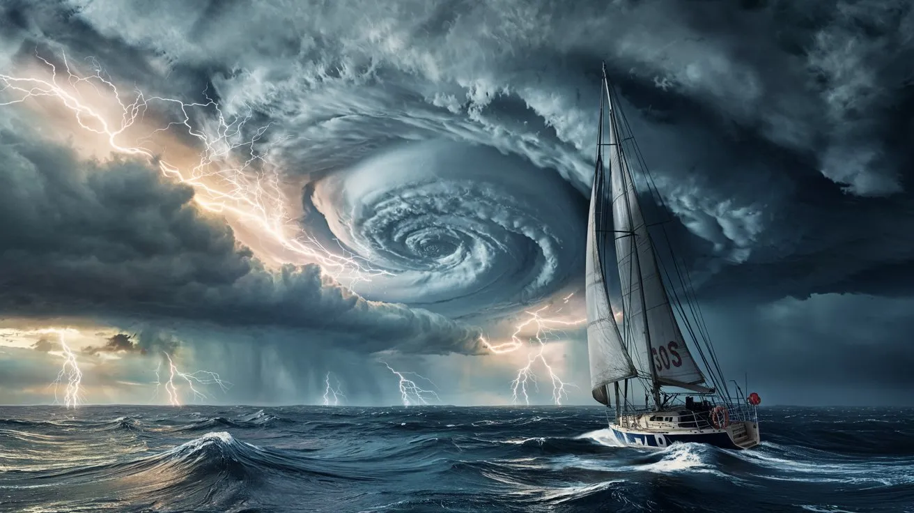 voilier cyclone tempete ocean danger