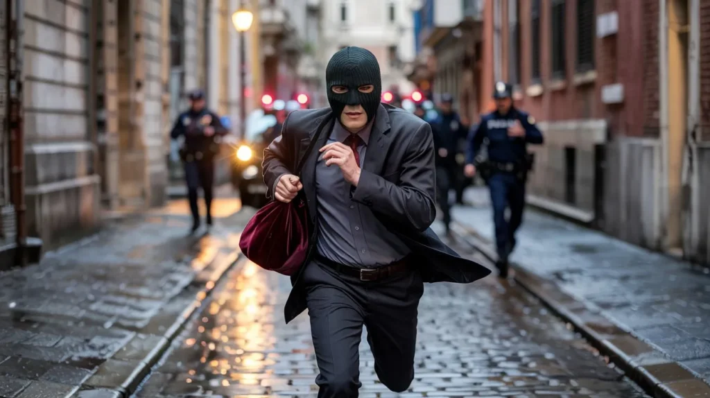 voleur en fuite poursuivi police