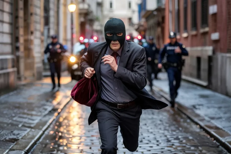voleur en fuite poursuivi police