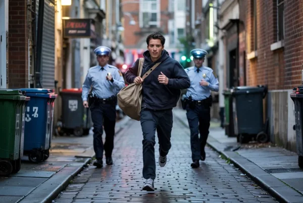 voleur en fuite poursuivi police